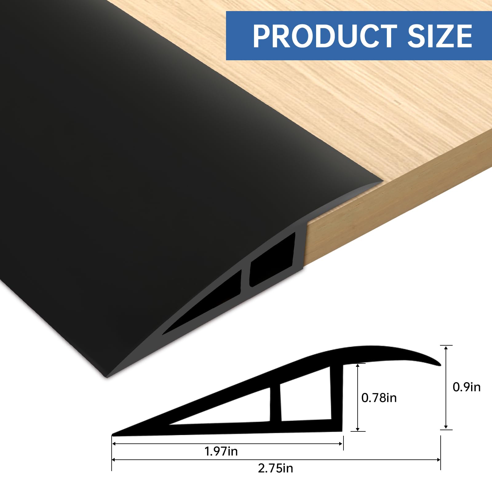 Vinyl Floor Transition Strip Self Adhesive Door Threshold Strip (3.3 Foot)