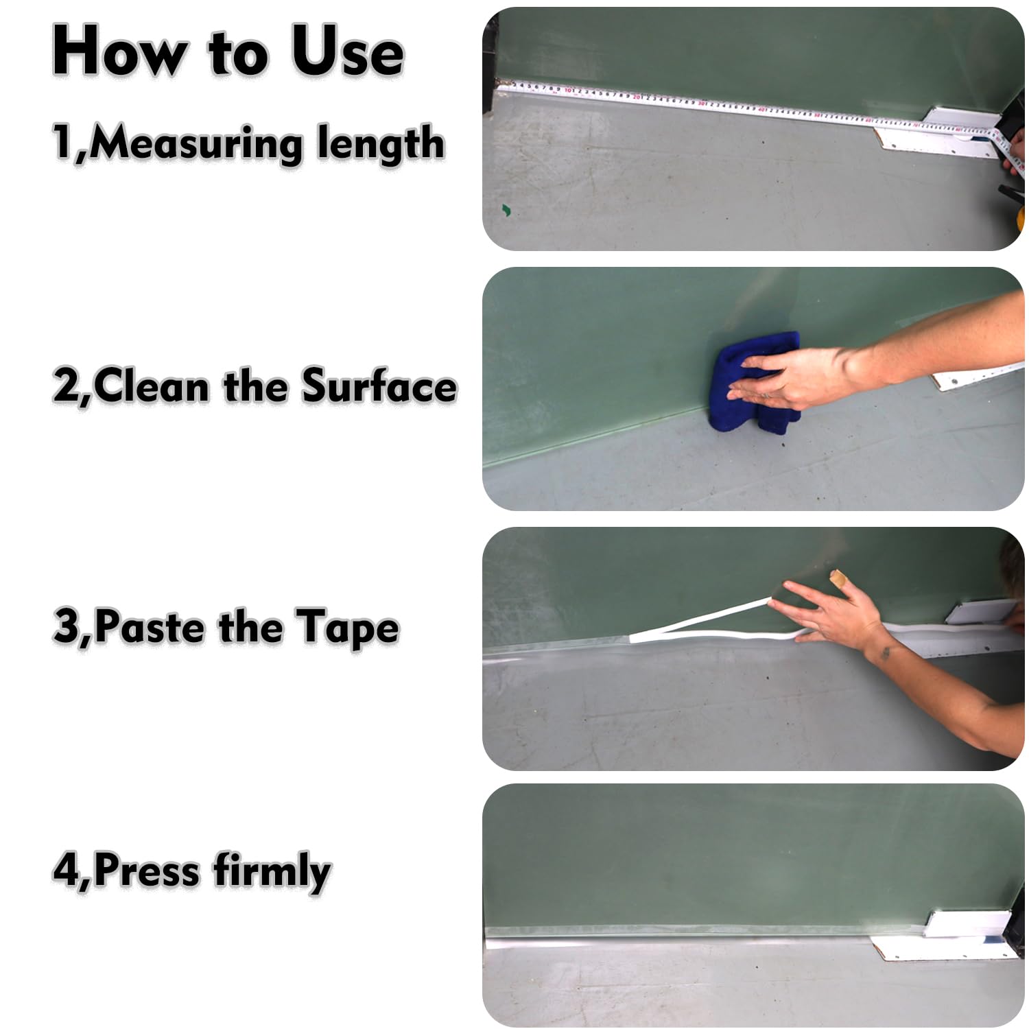Silicone Seal Weather Stripping Tape 16.5 Ft Strip Bottom Draft Insulation Stopper Tape Weatherproof Soundproof for Door or Window Bathroom Shower Glass Gaps（35mm*5m） (16.5 Foot)