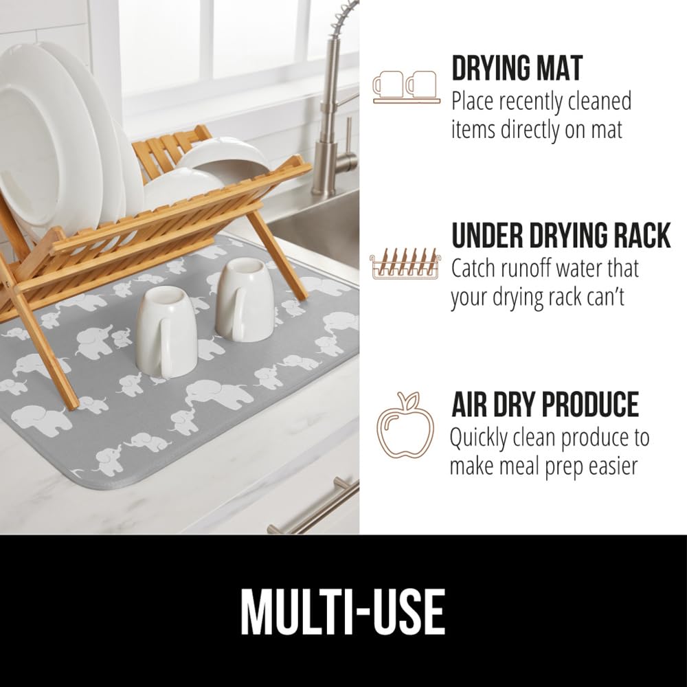Ultra Water Absorbent Microfiber Dish Drying Mat (2 Count)