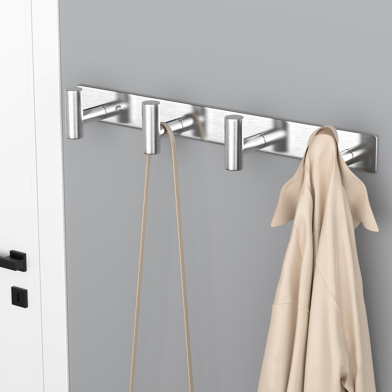 Silver Hat and Coat Wall Mount Rack (2 Count)