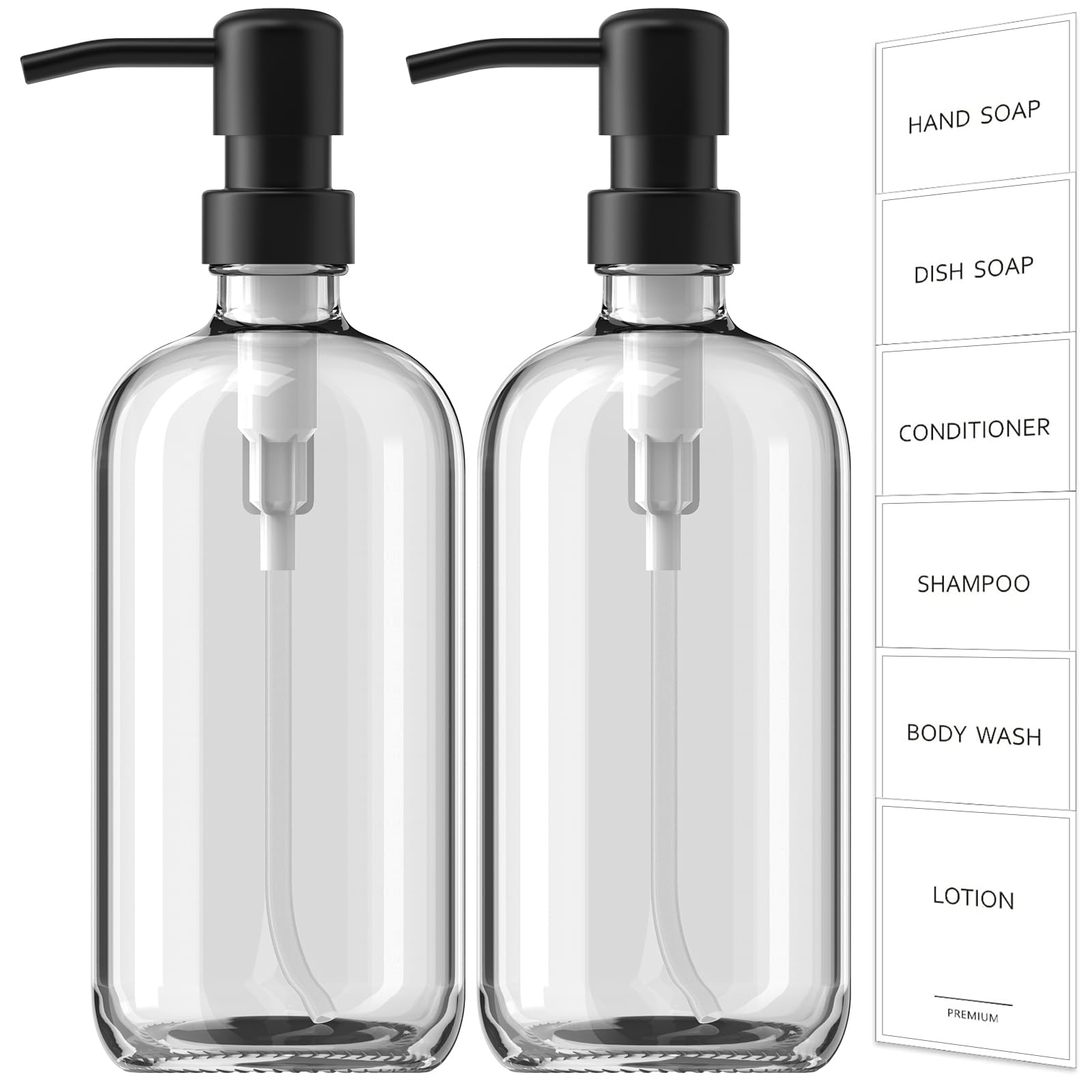 Glass Soap Dispenser with Pump (4 Count)