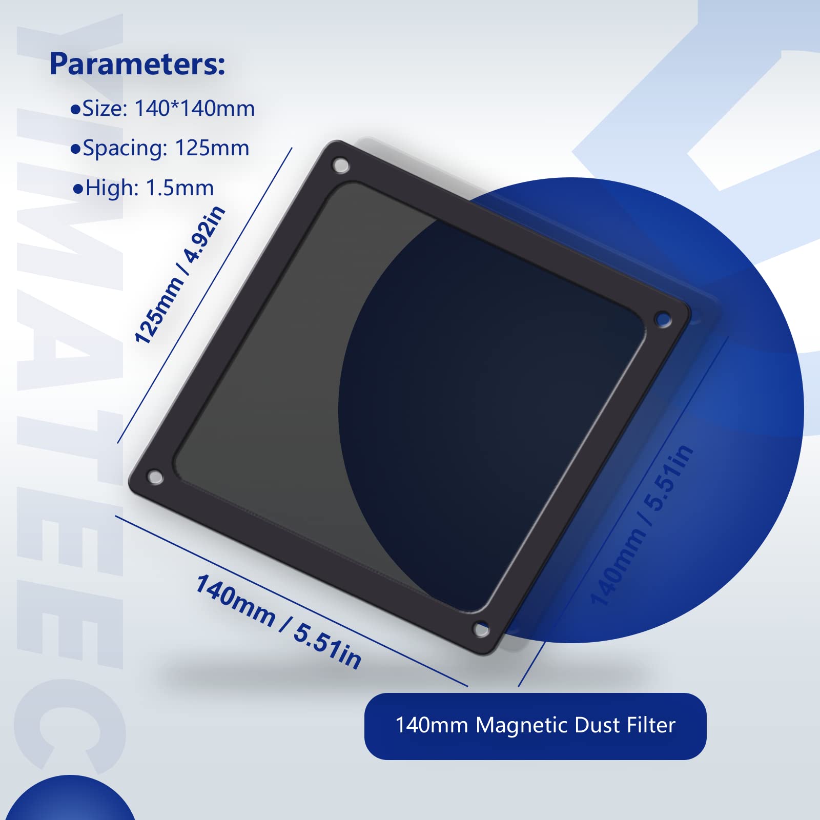 Dust Filter PC 140mm for Computer Cooler (2 Count)