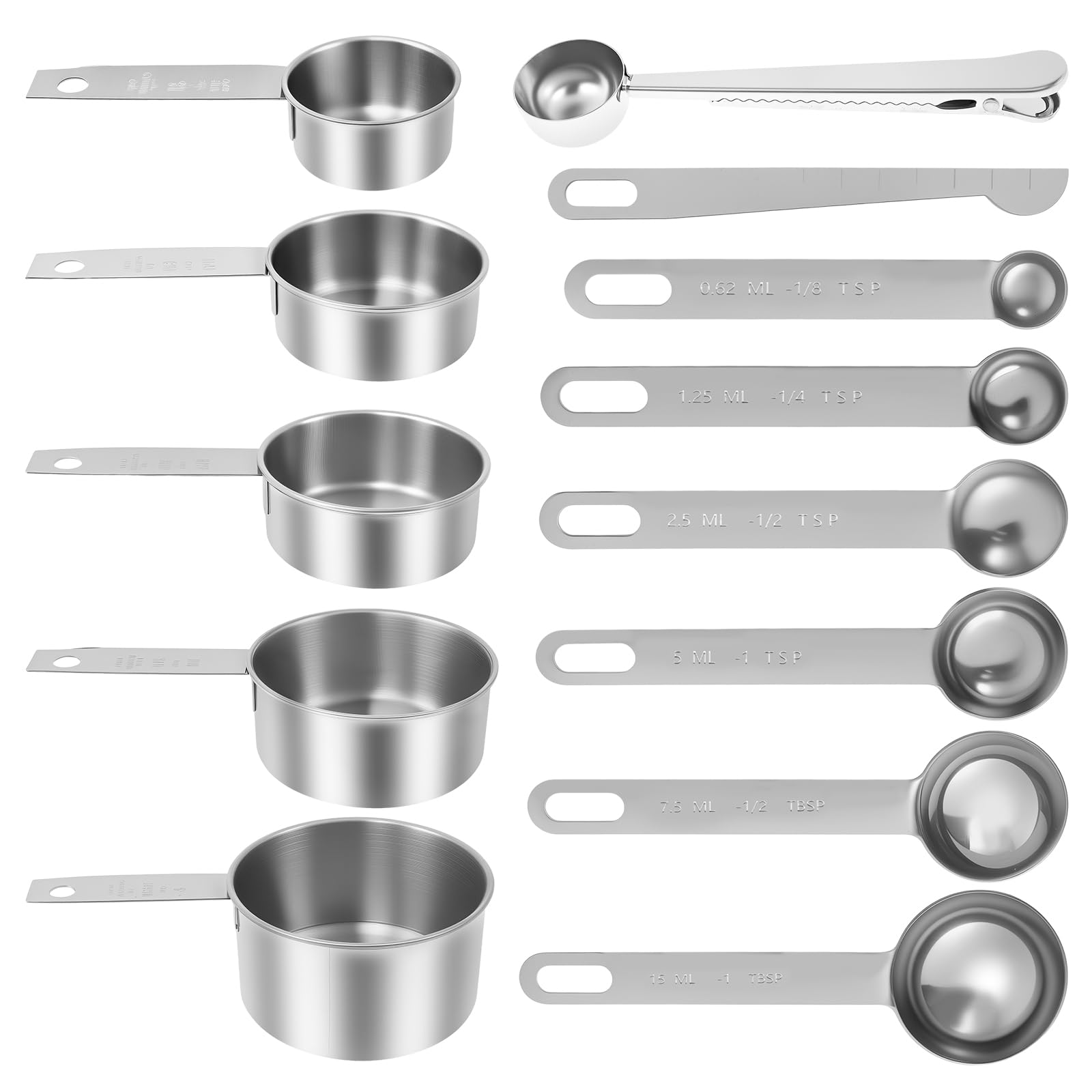 13PCS Stainless Steel Measuring Cups and Spoons Sets