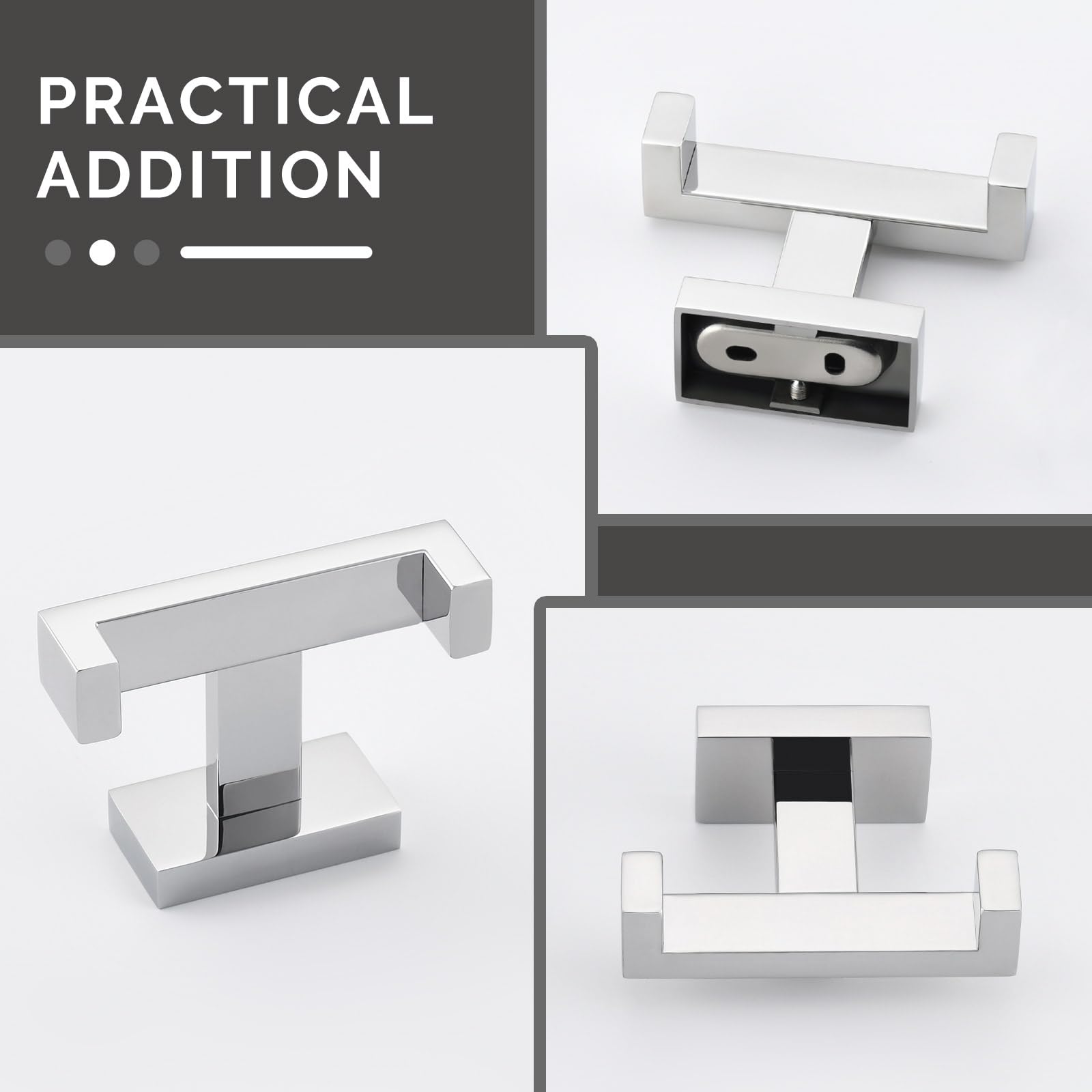 Double Towel Hooks Polished Chrome (2 Count)