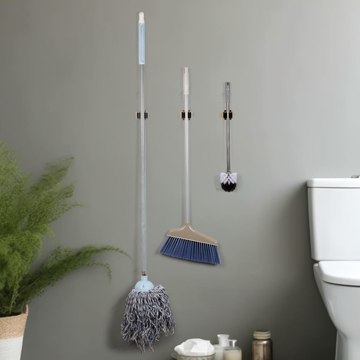 4pcs Anti Slip Broom and Mop Holder (6.08 Ounce)
