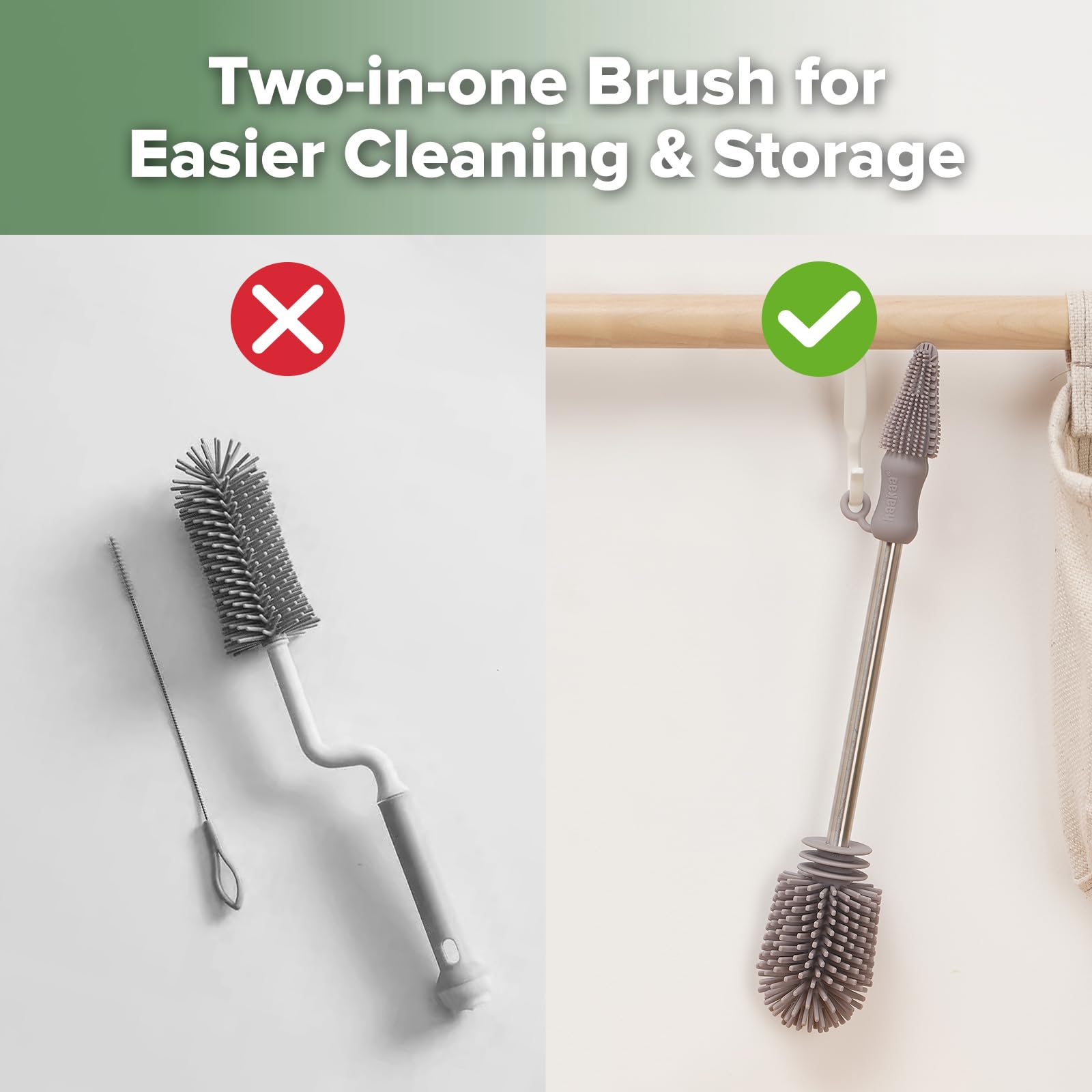 Silicone Cleaning Brush for Baby Bottles and Crevices