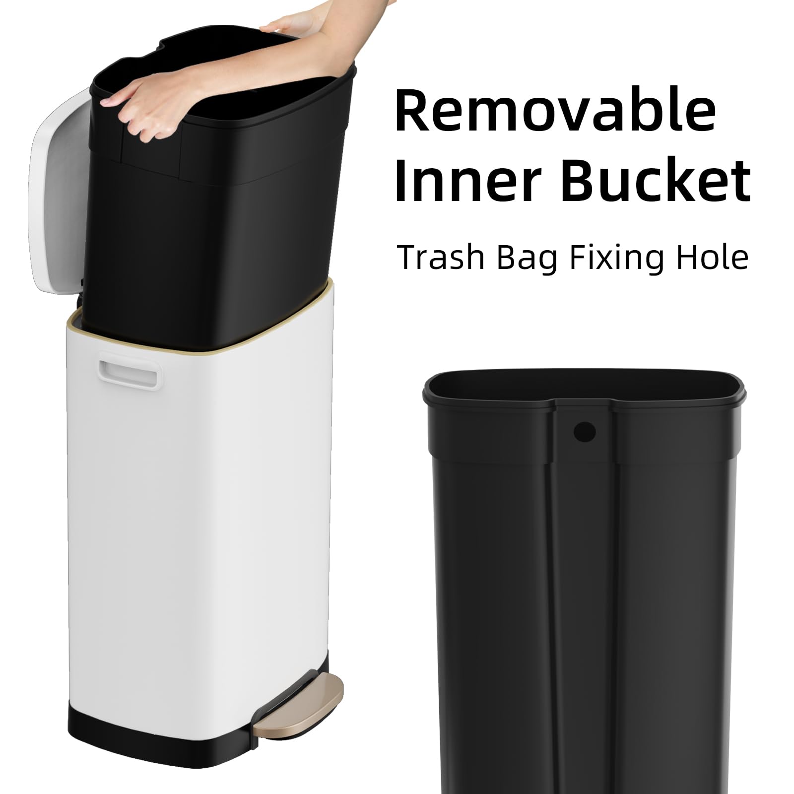 13 Gallon Kitchen Trash Can with Lid