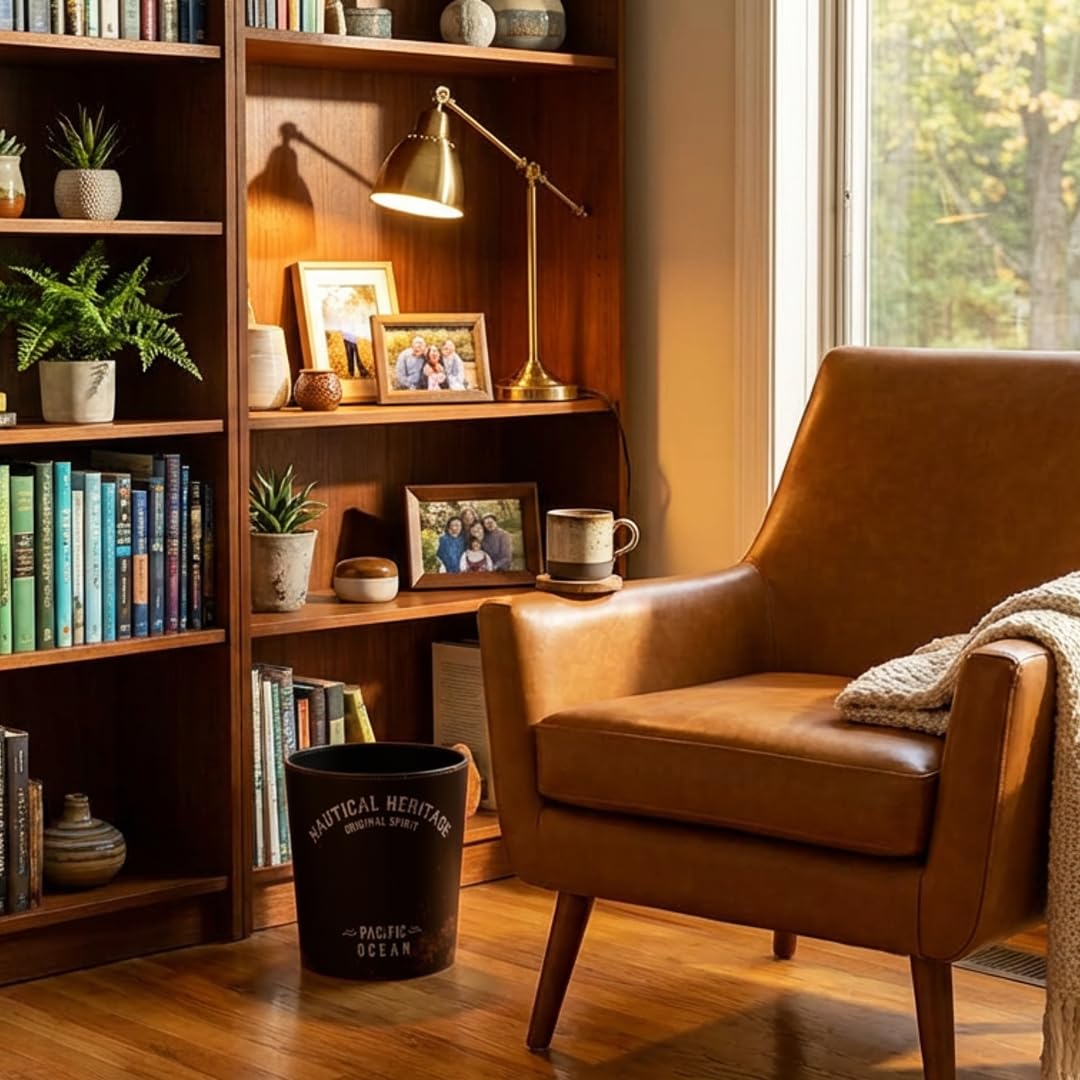 PU Leather Small Trash Can Wastebasket