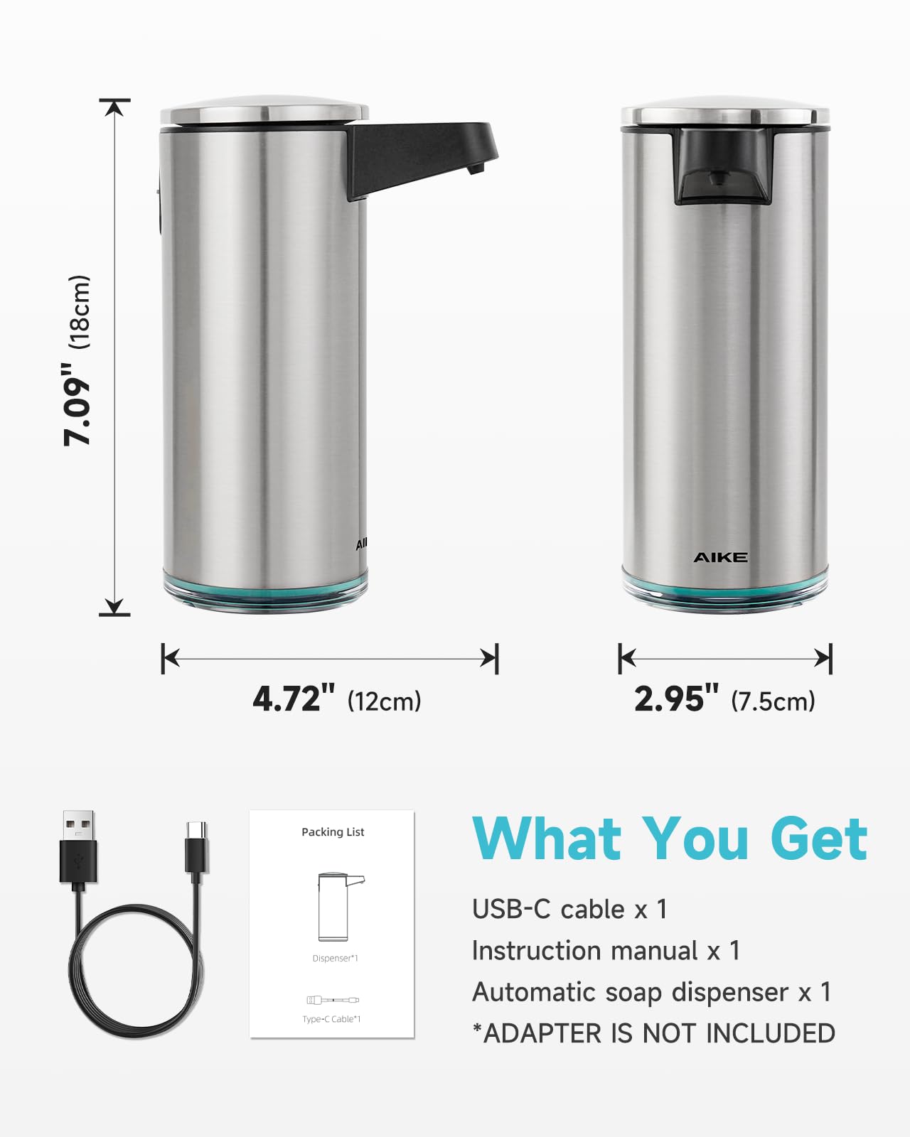 SensePro Automatic Soap Dispenser 12.8oz Spot Resist Stainless Finish