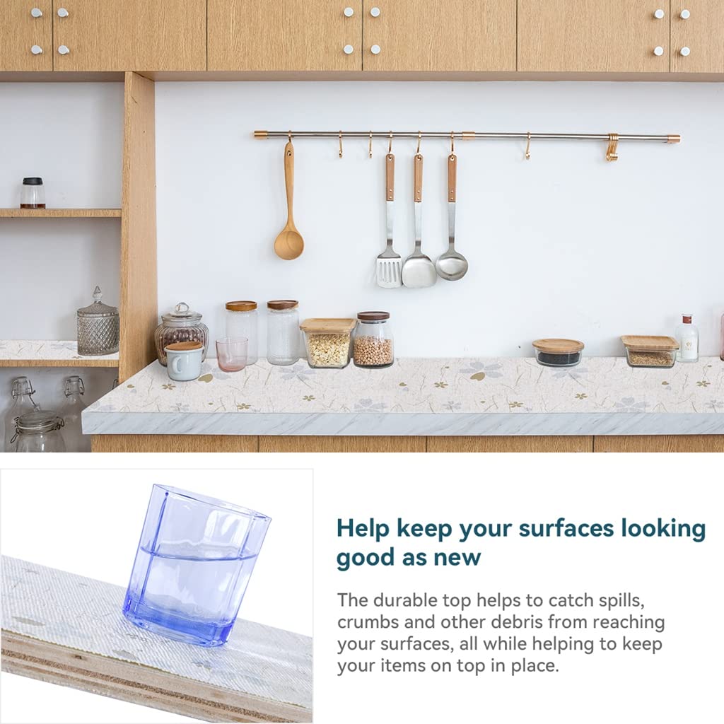 Cabinets Liners 18" W x 96" L Shelf Liner for Kitchen Cabinets Non Adhesive Kitchen Drawer Liner (12 Sq Ft)