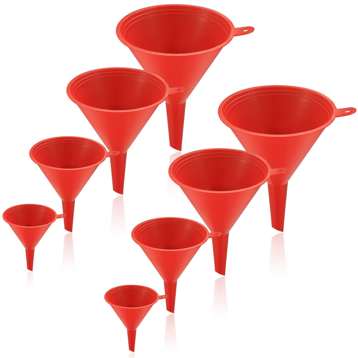 8 Pcs Plastic Funnel Set Wide Mouth Multipurpose Oil Filling Tool (8 Count)