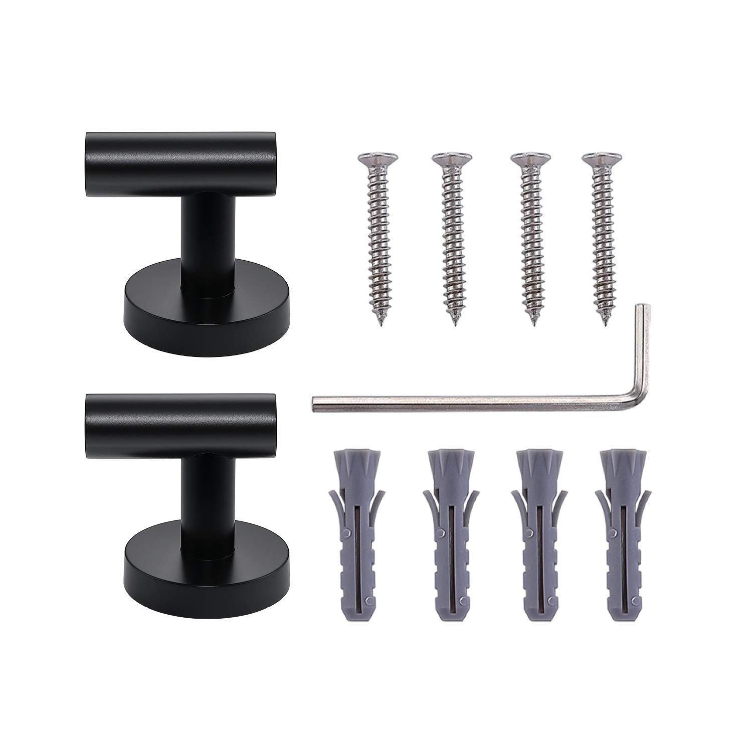 Matte Black Bathroom Towel Coat Hook Stainless Steel (2 Count)
