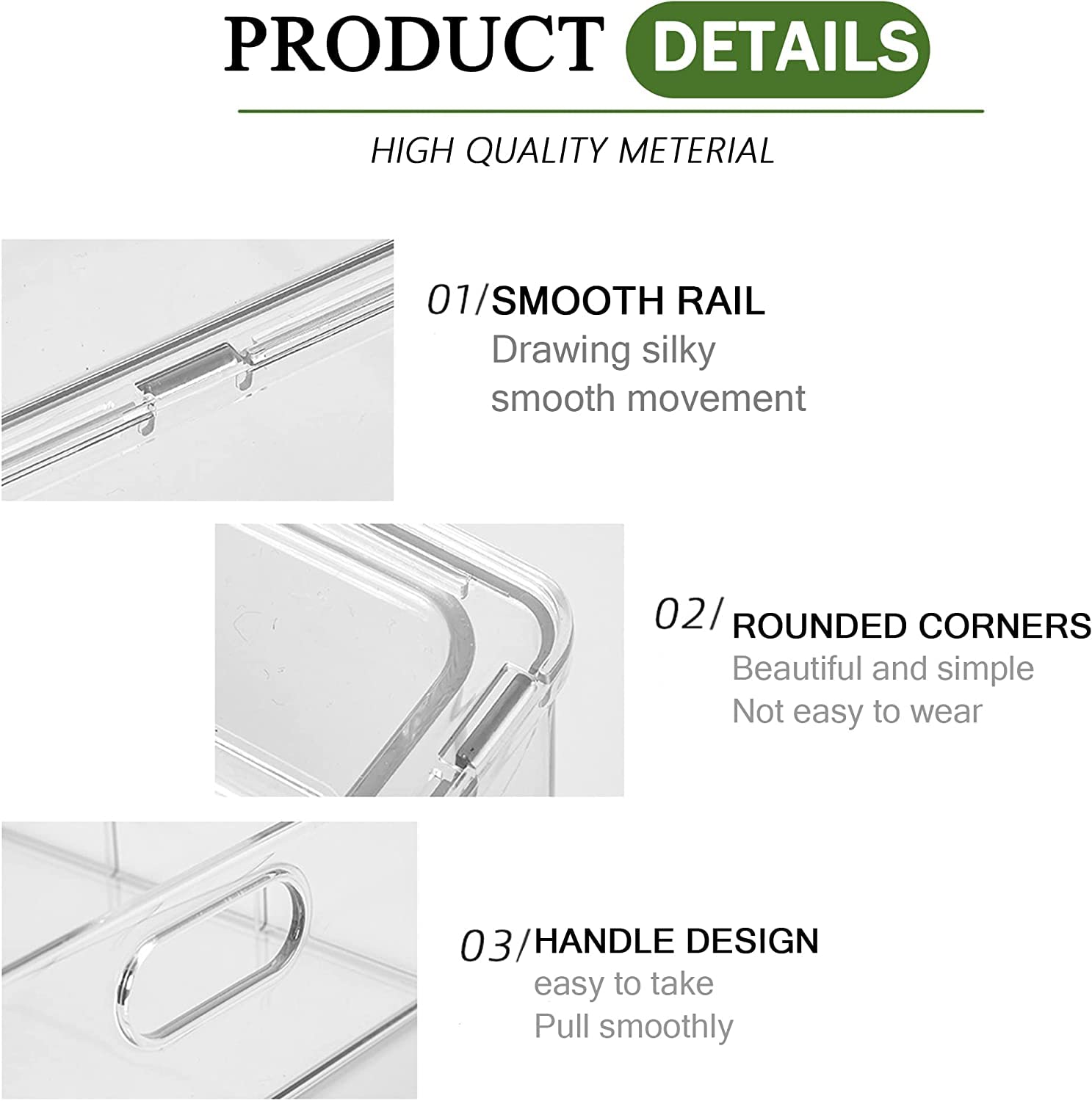 4 Pack Clear Storage Drawer Set (4 Count)