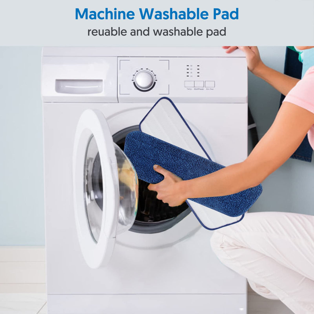 7 Pack Washable Microfiber Mop Pads for Swiffer PowerMop (7 Count)