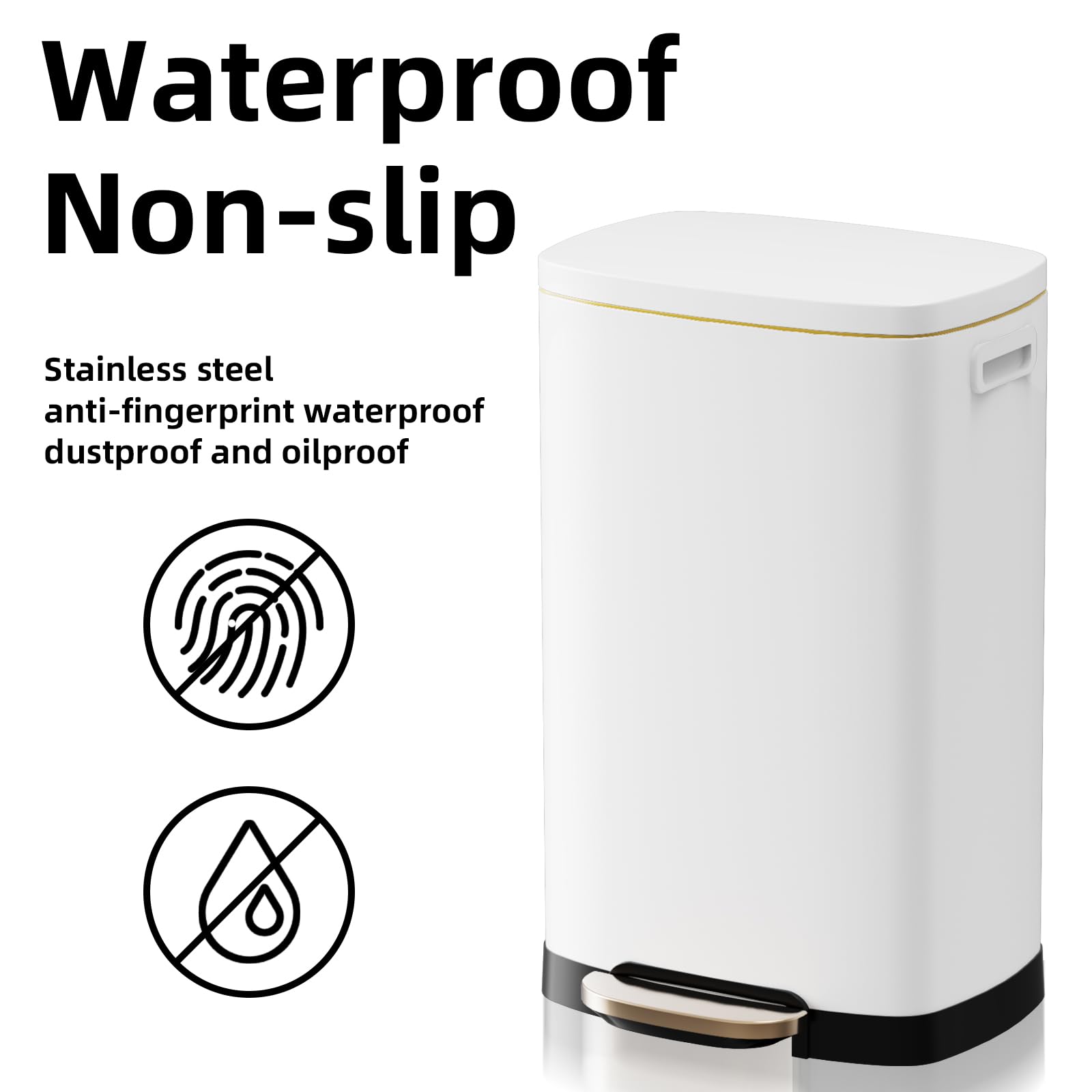 13 Gallon Trash Can with Lid