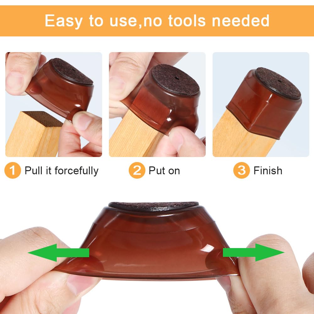 32 Pcs Silicone Chair Leg Floor Protectors for Hardwood Floors (32 Count)