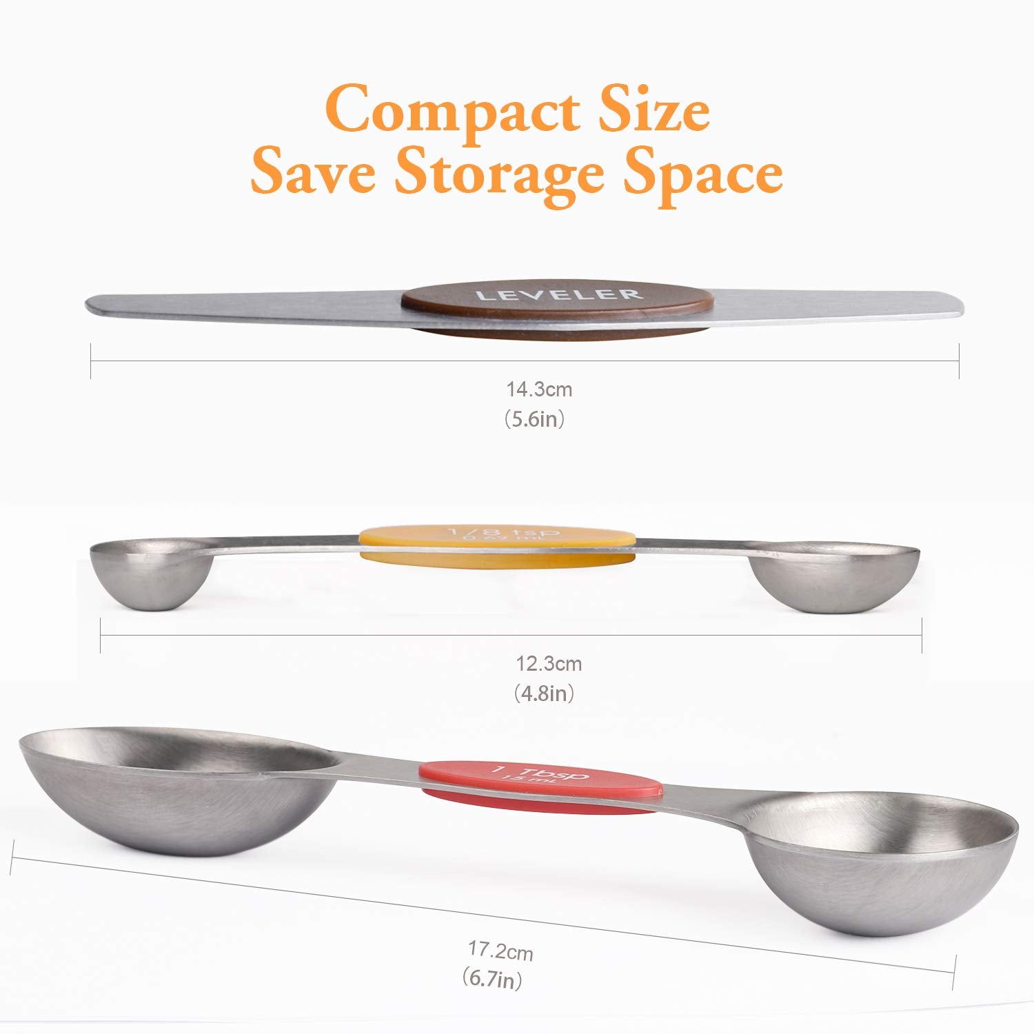 Magnetic Measuring Spoons Set Stainless Steel Dual Sided Measuring Spoons