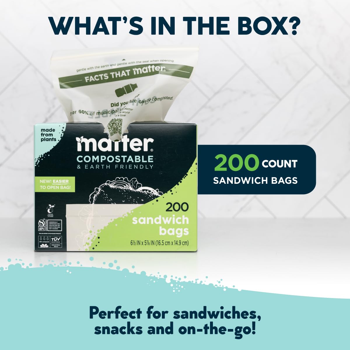 Compostable Sandwich Bags (200 Count)