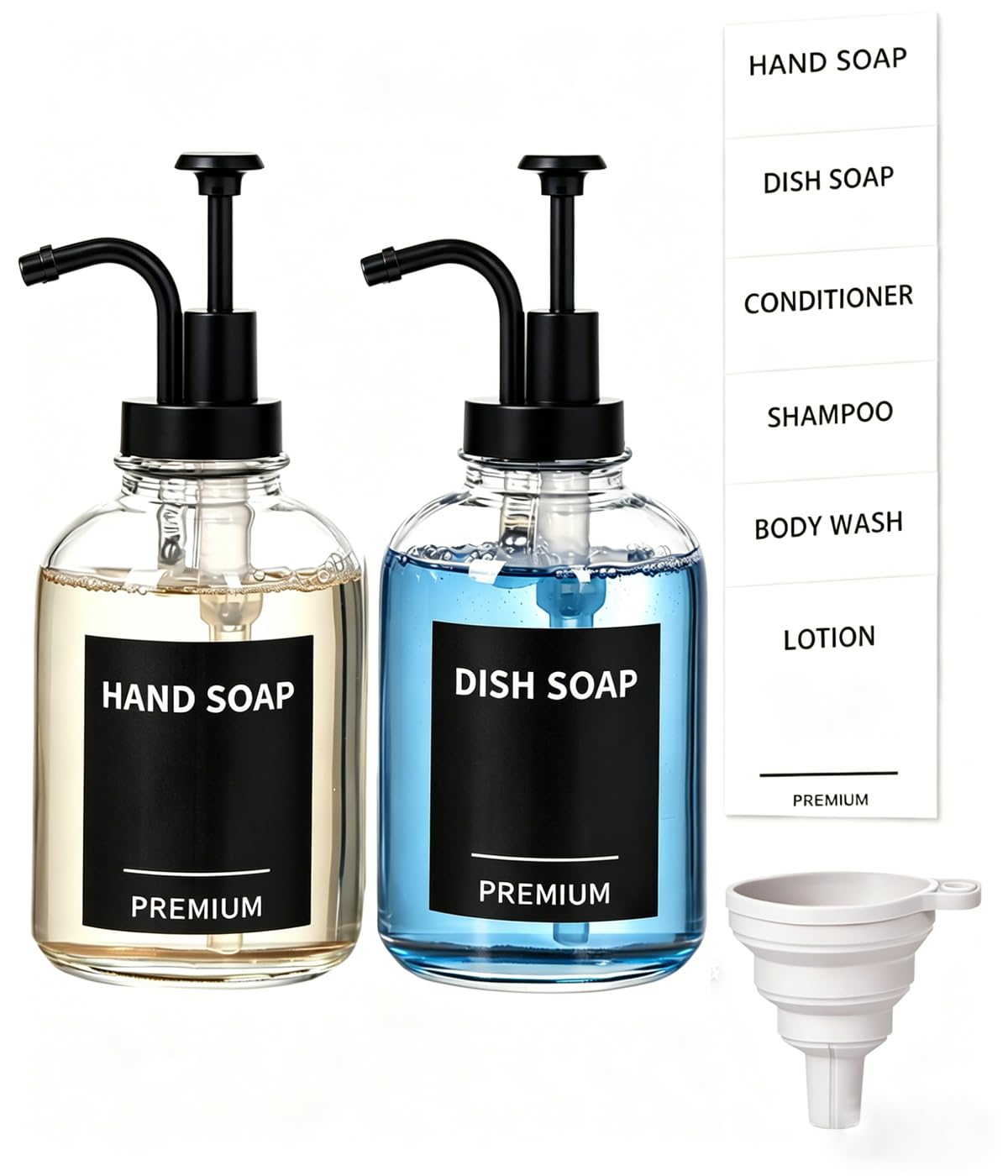 12oz Dish Soap Dispenser for Kitchen (2 Count)