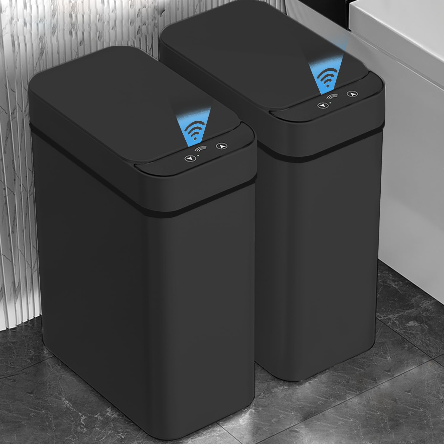 2 PACK Touchless Bathroom Trash Can (2 Count)
