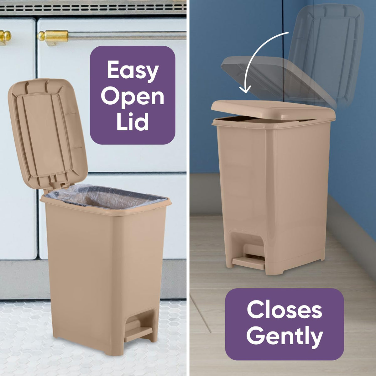 Slim Step On Trash Can (2 Count)