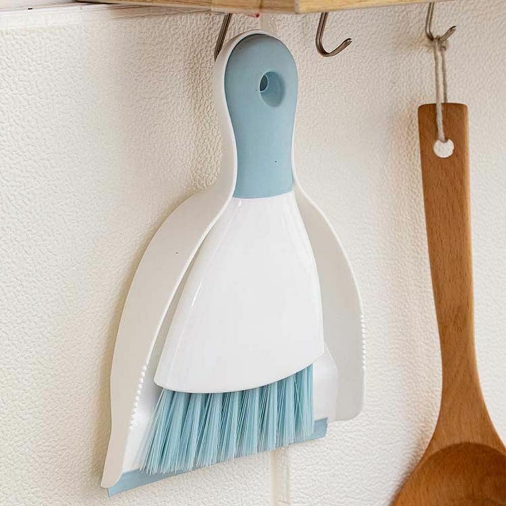 Dust pan Broom Brush Dustpan Small Broom and Dustpan Set（Light Blue (2 Count)