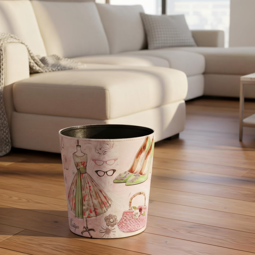 PU Leather Small Trash Can Wastebasket