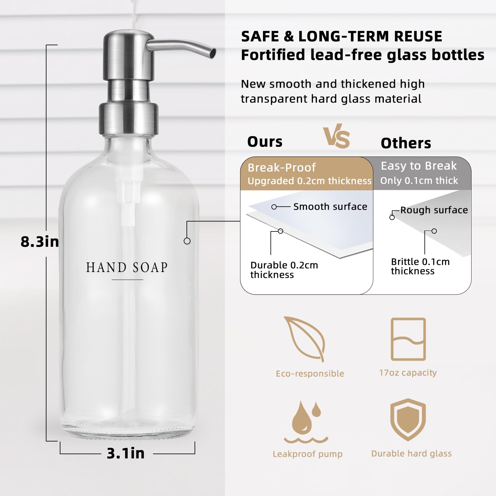 Glass Soap Dispenser (2 Count)