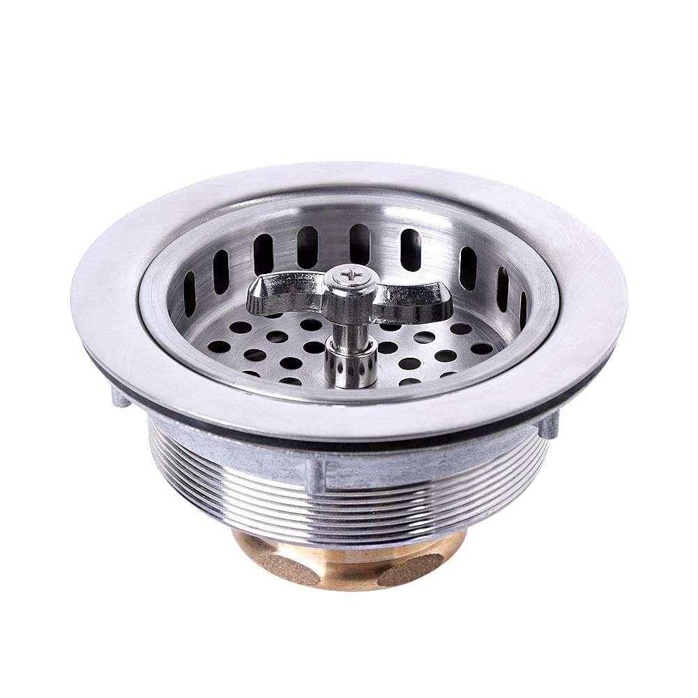 304 Stainless Steel Kitchen Sink Twist Lock Basket Drain Assembly W