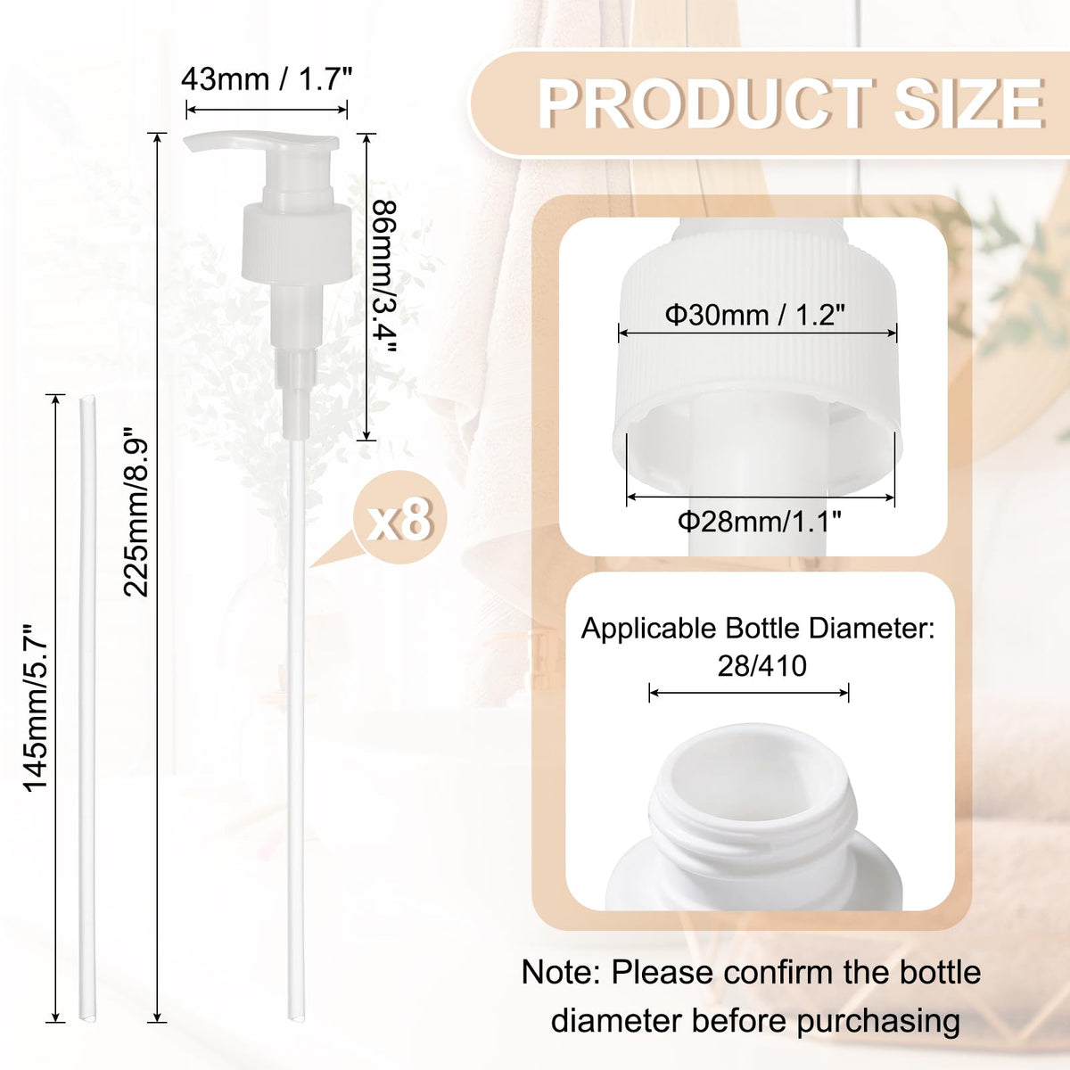 8 Pcs Soap Dispenser Pump Heads Soap Dispensers Top Pumps Replacement Switch Pumphead for Standard 28