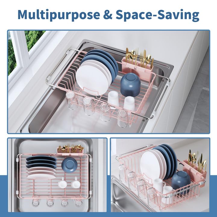 Pink in Sink Dish Drying Rack