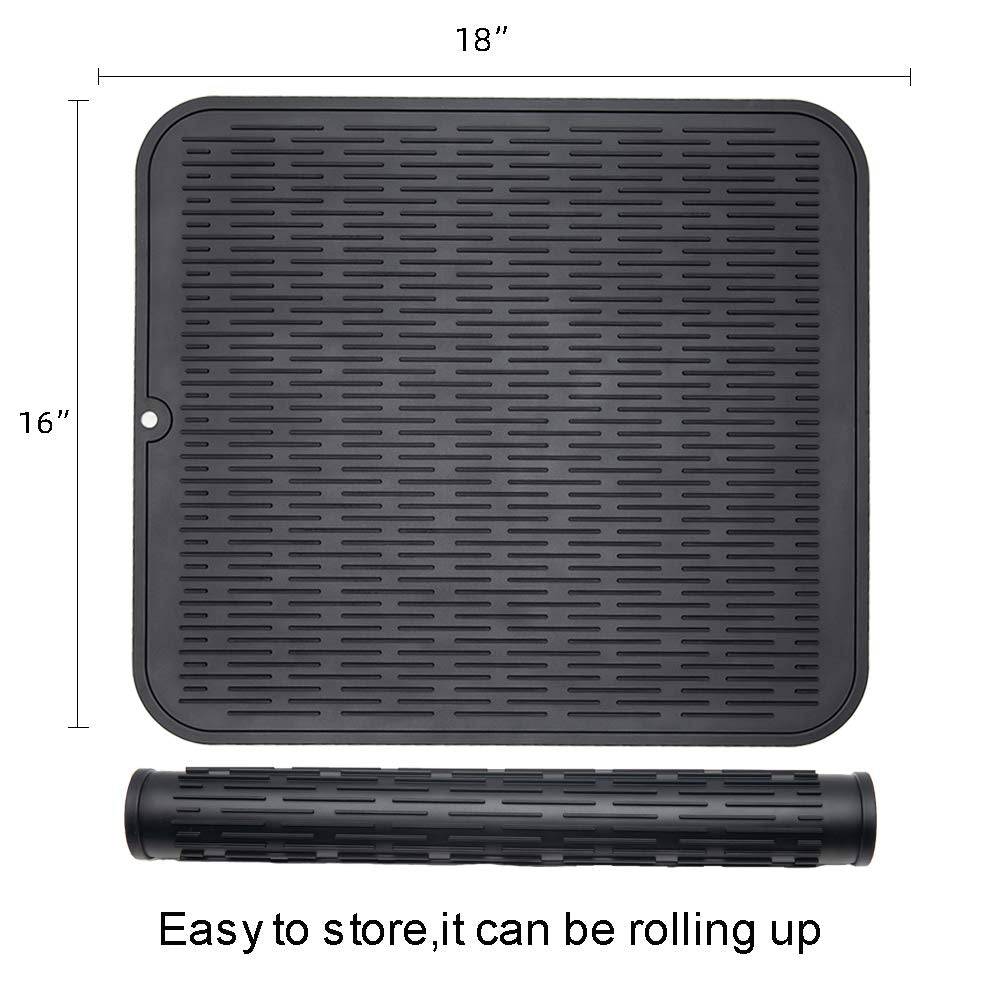2 Pcs Heavy Duty Silicone Dish Drying Mat (2 Count)