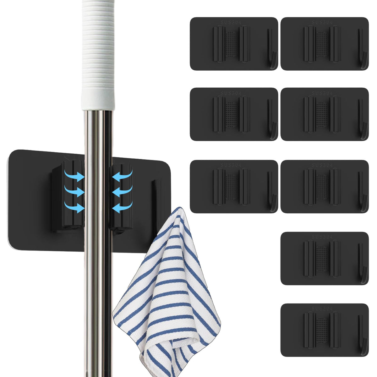 8 Pack Stainless Steel Mop Clips
