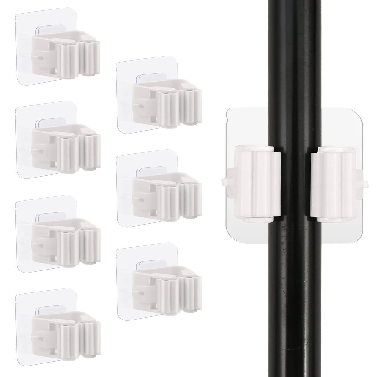 8PCS Broom Holder Wall Mount (8 Count)