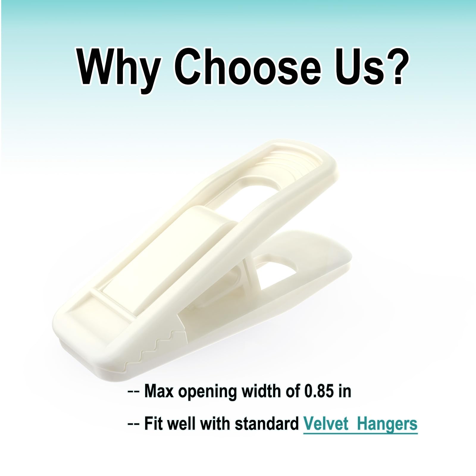 Hanger Clips Perfect for Velvet Hangers (20 Count)