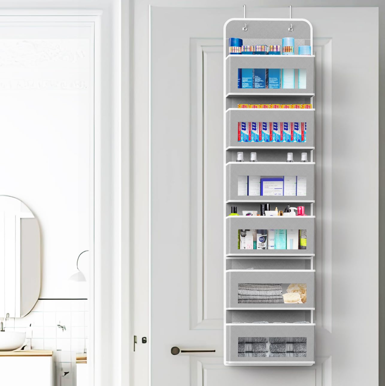 6 Clear Window Pocket Over Door Hanging Organizer