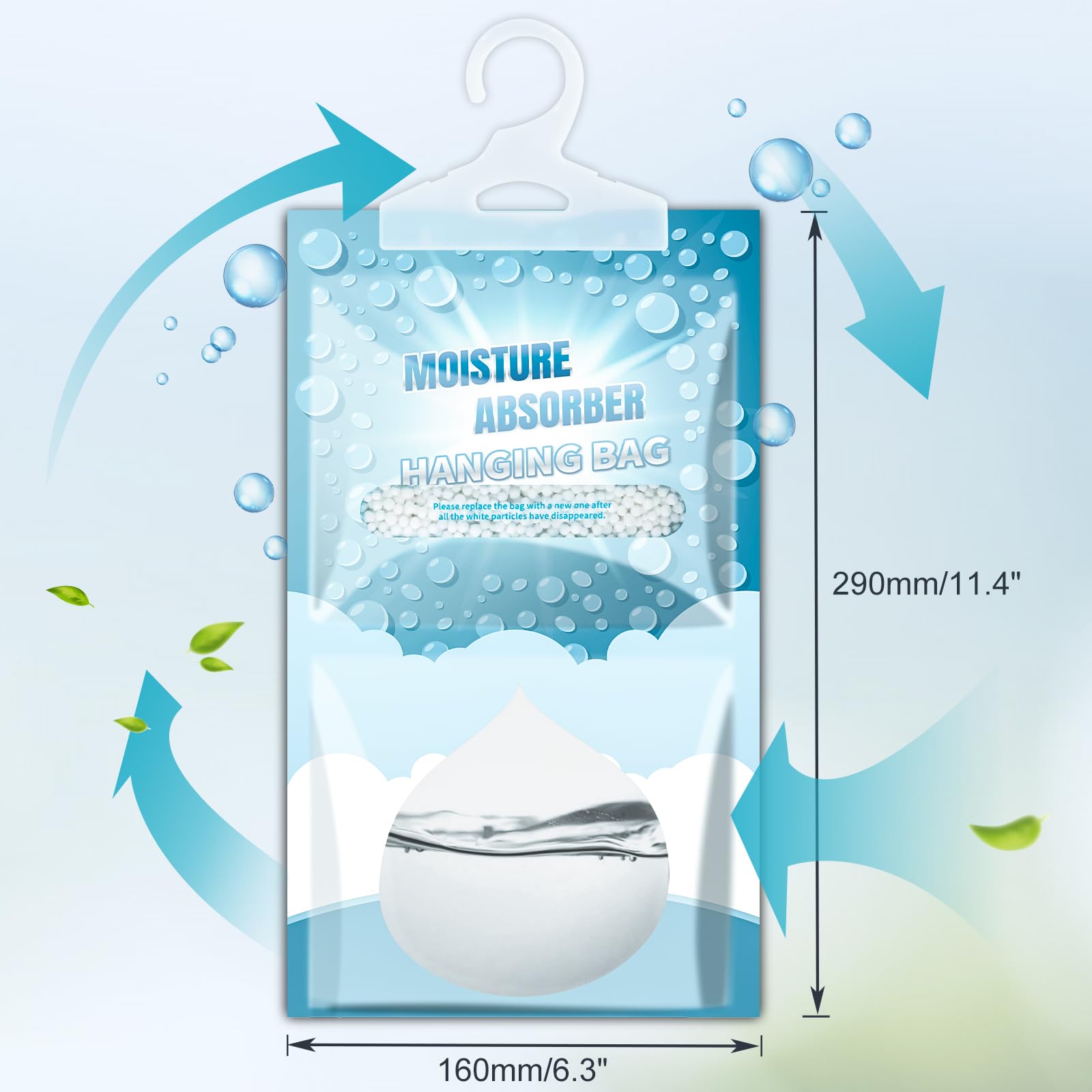 5 Pack Hanging Closet Dehumidifier Bags Moisture Absorbers for Cars (5 Count)
