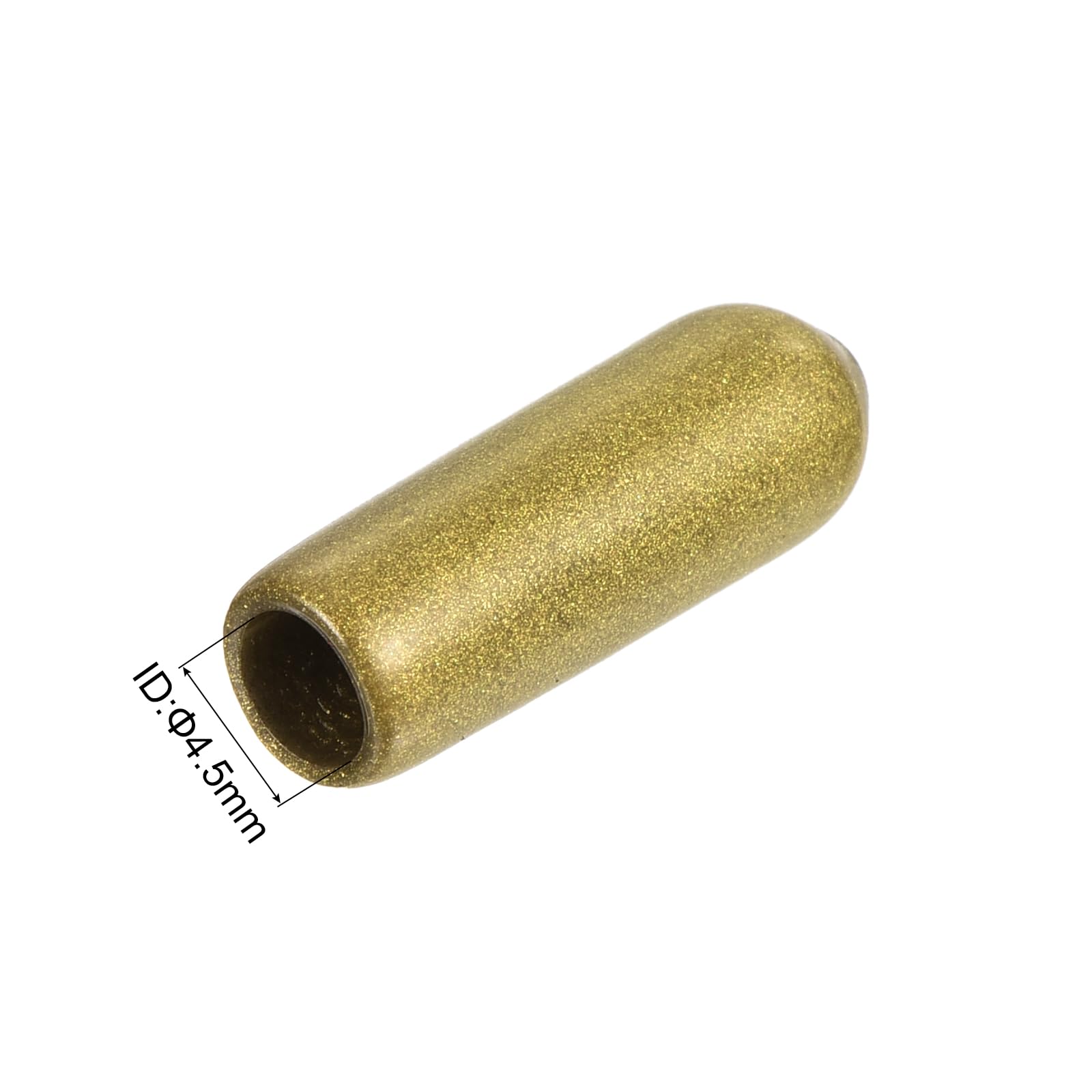 20pcs Rubber End Caps 4.5mm ID Vinyl Round Tube Bolt Cap Cover Thread Protectors Gold