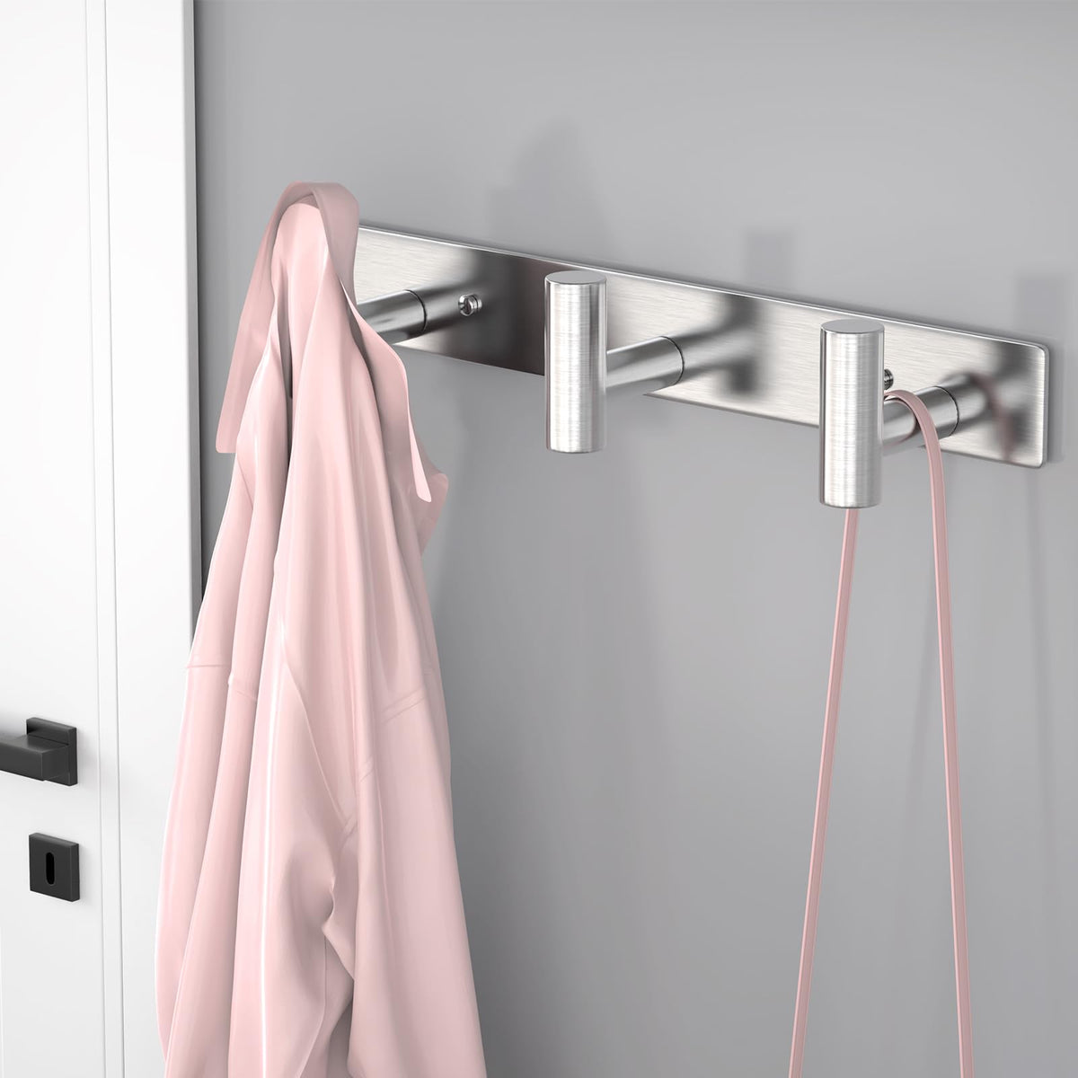 Silvery Hat and Coat Wall Mount Rack