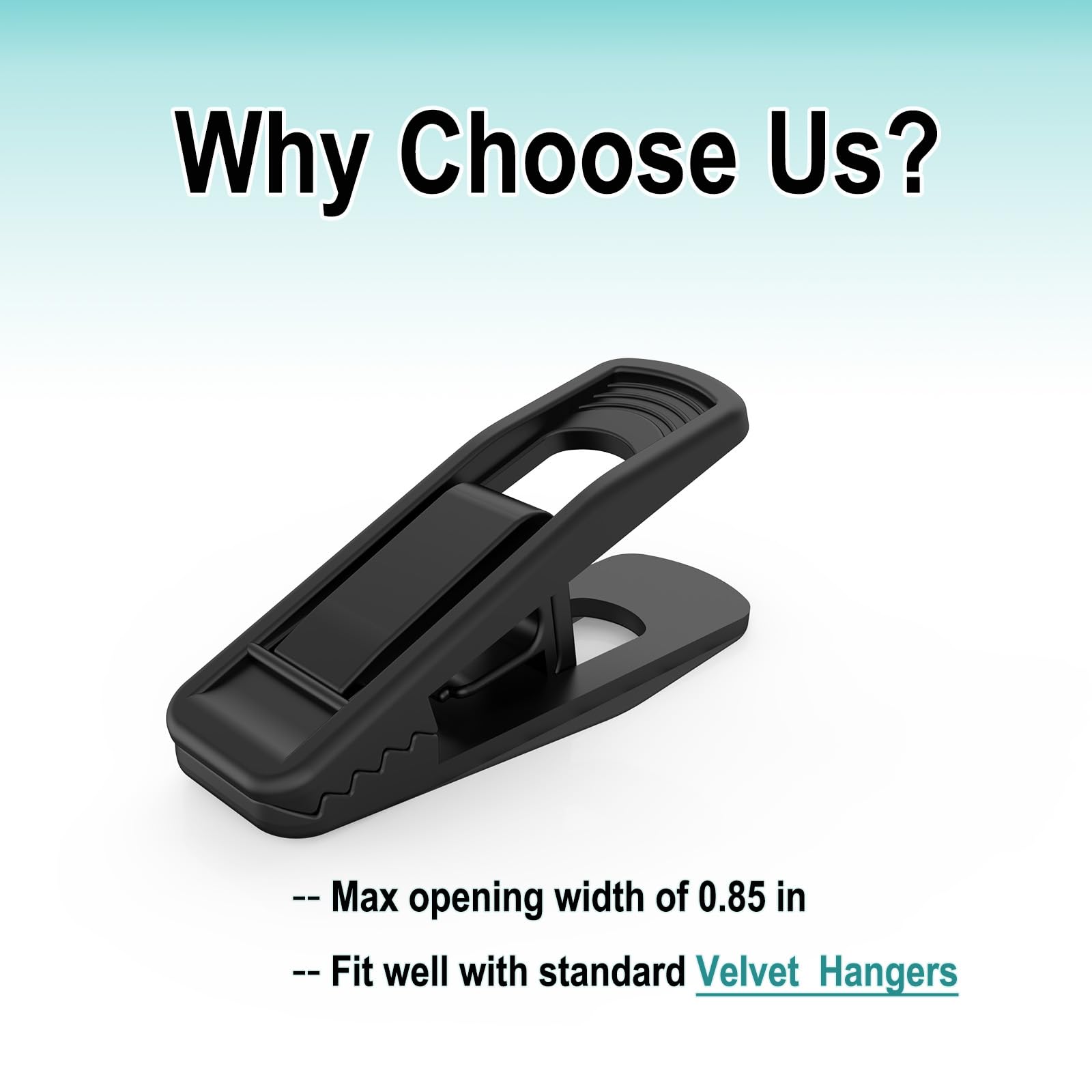 Hanger Clips Perfect for Velvet Hangers (40 Count)