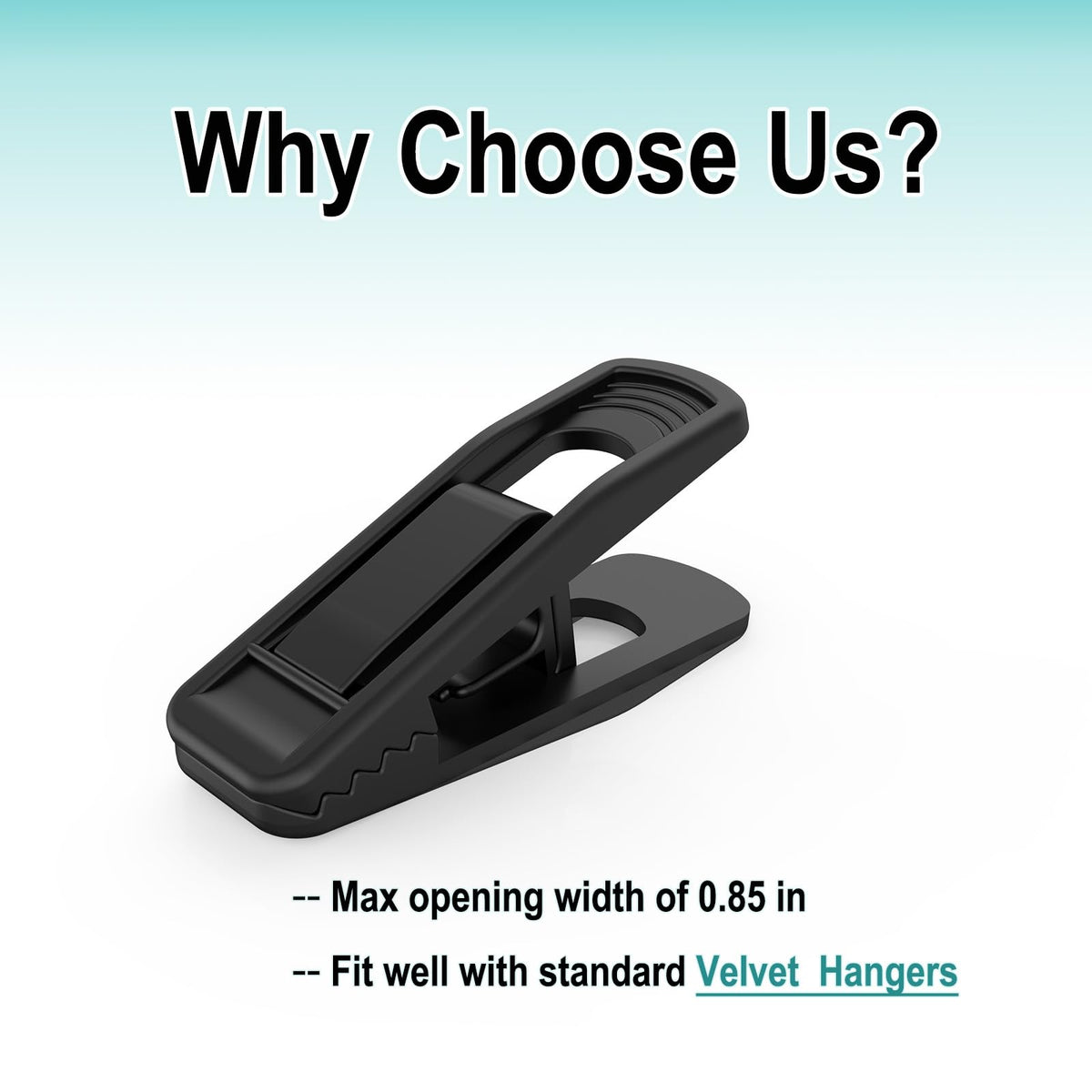 Hanger Clips Perfect for Velvet Hangers (40 Count)