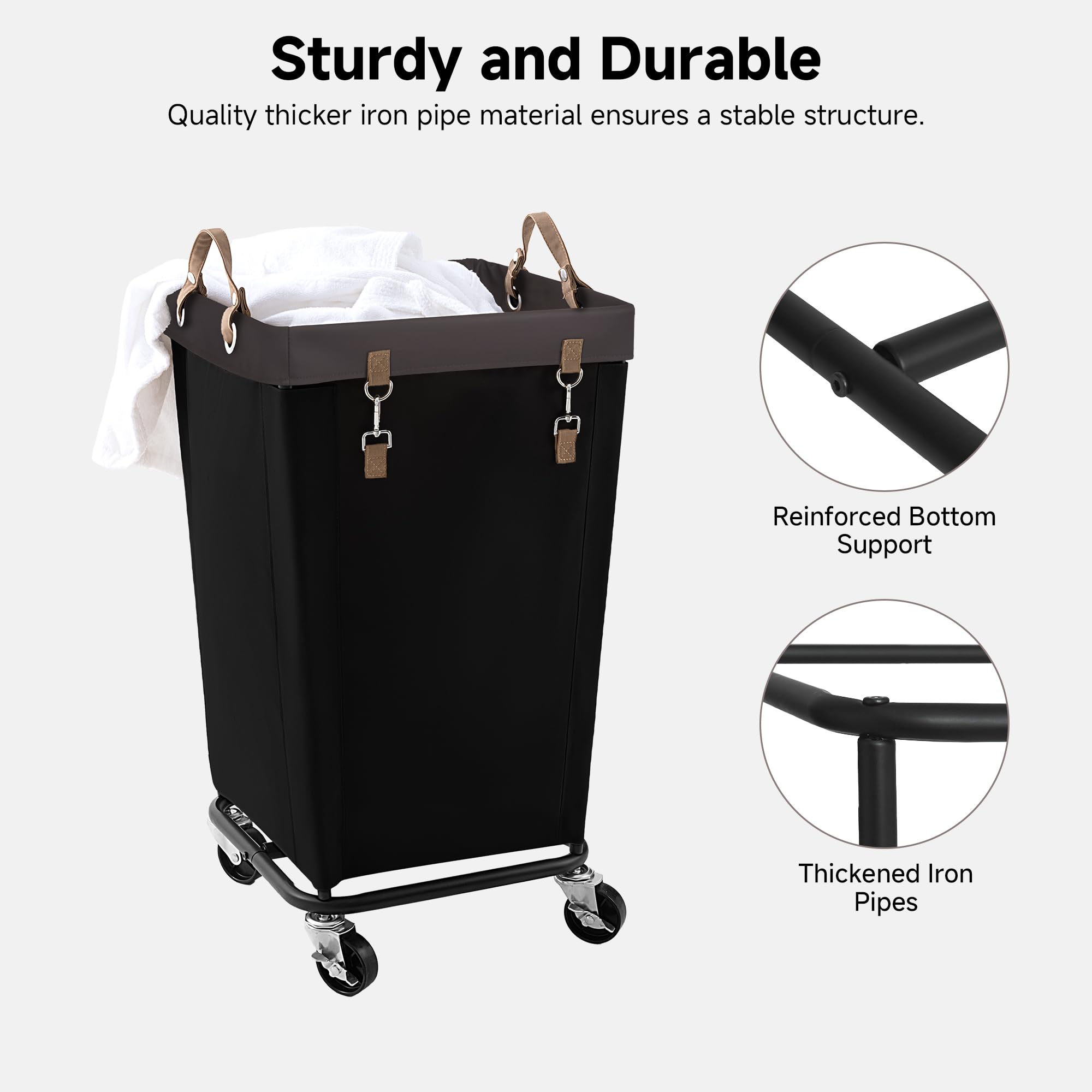 110L Laundry Basket with Wheels