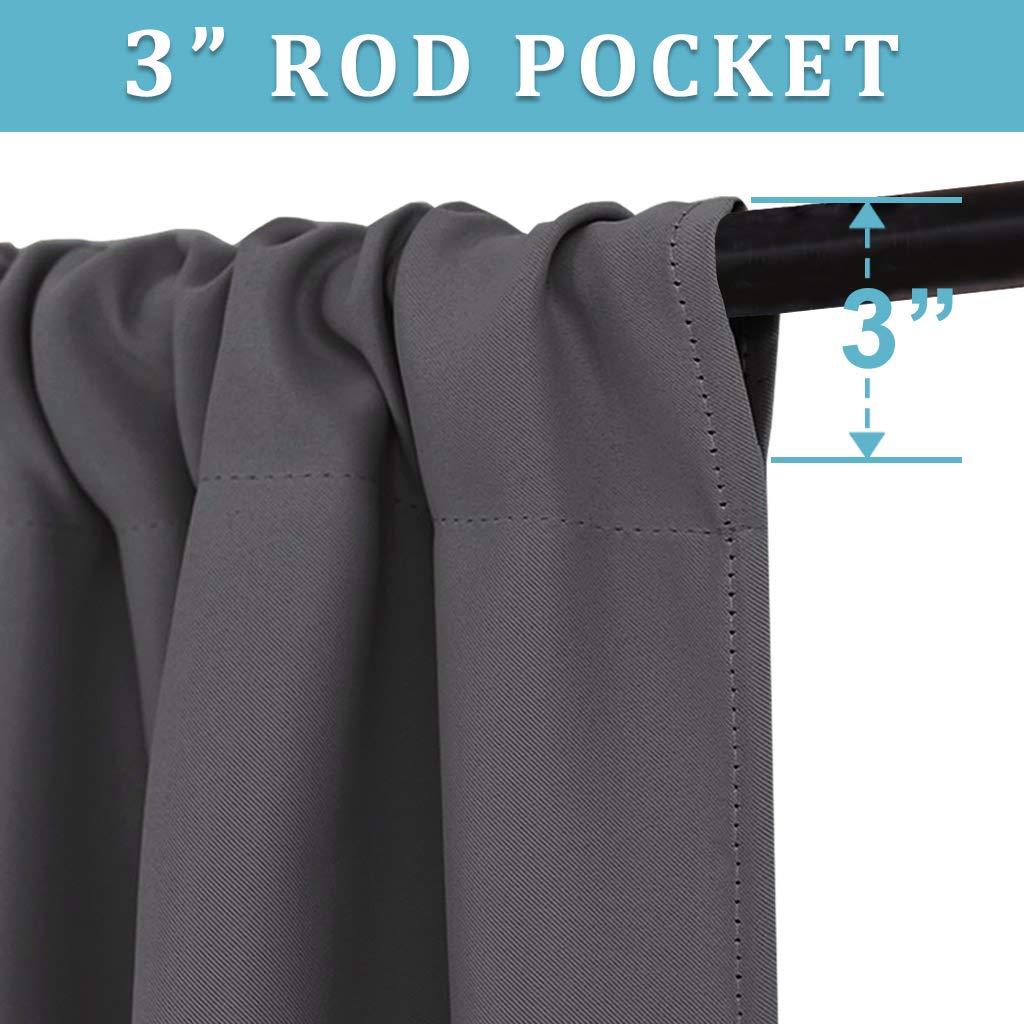 Extra Wide Blackout Curtains for Bedroom Living Room 63 inch Long