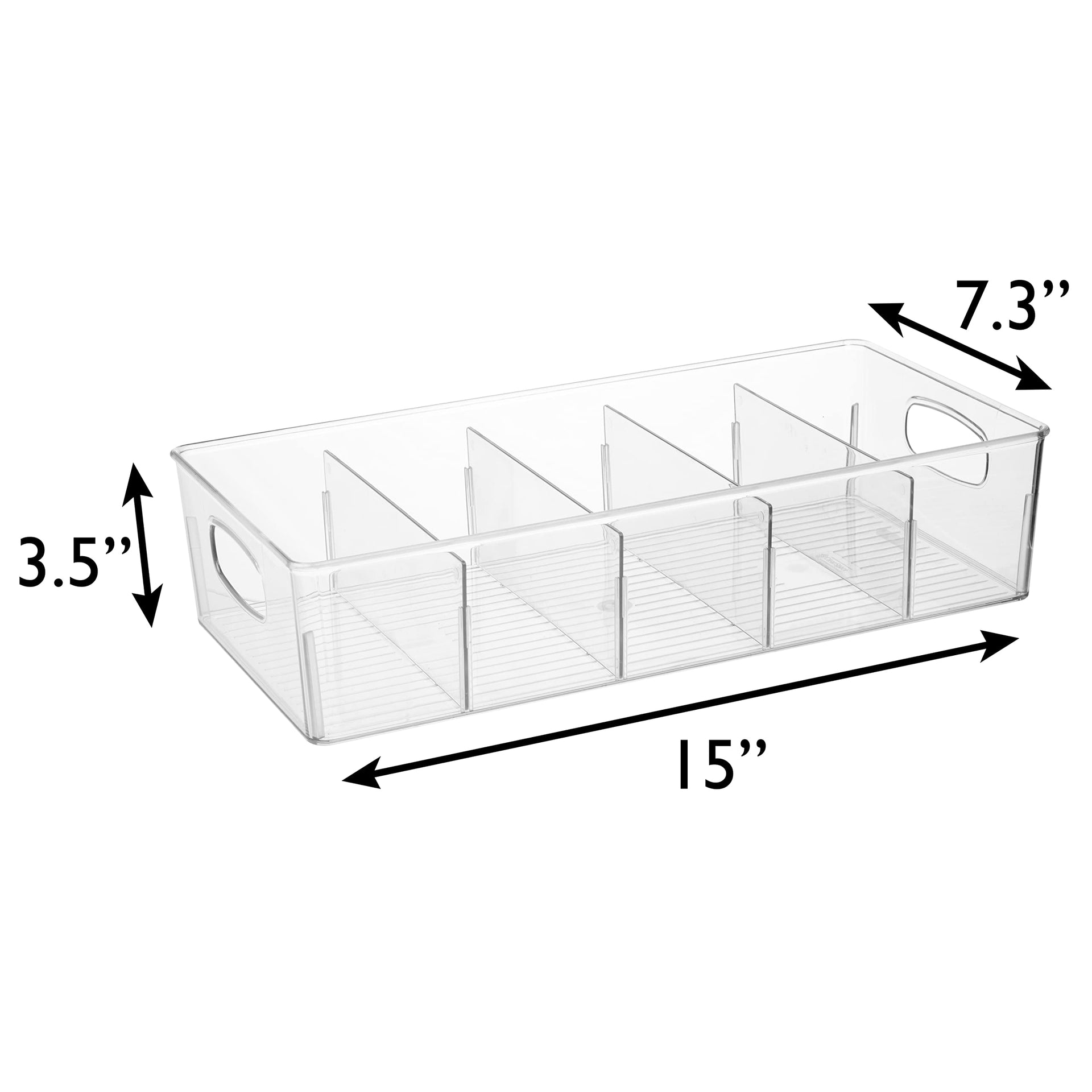 Pantry Storage Bins with Removable Dividers (4 Count)