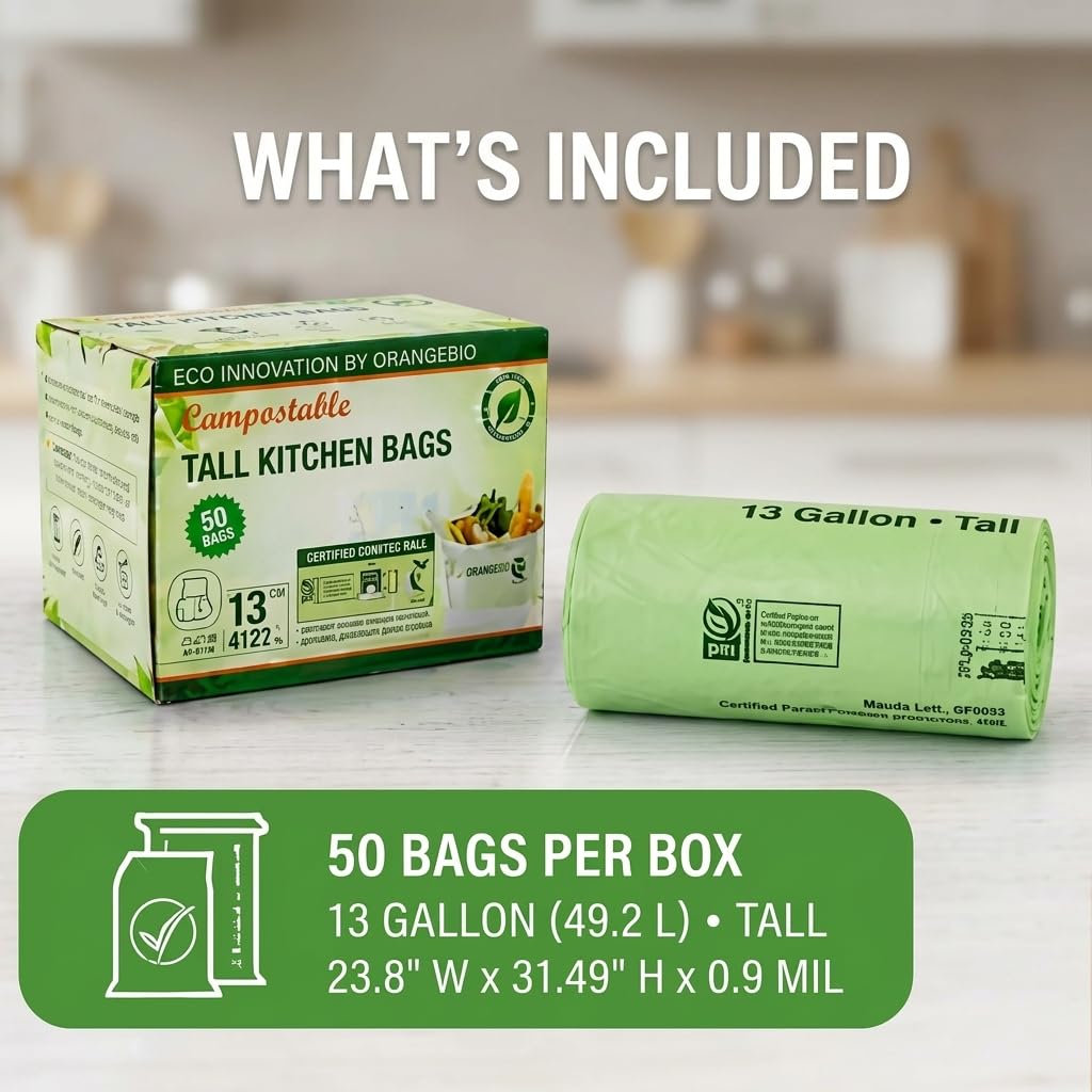 13 Gallon Compostable Trash Bags (50 Count)