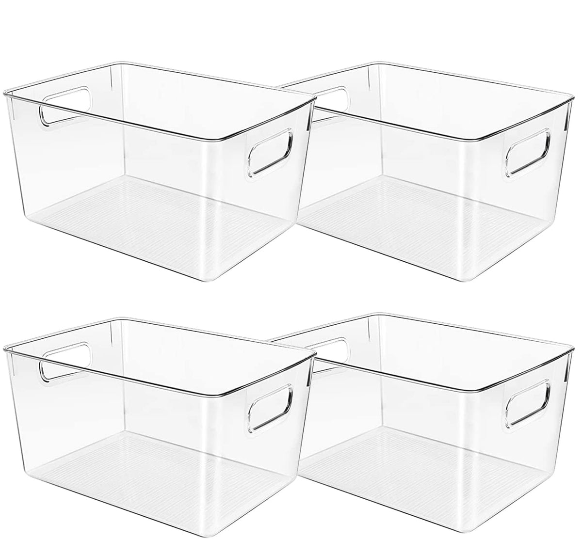 Clear Plastic Storage Bins (4 Count)