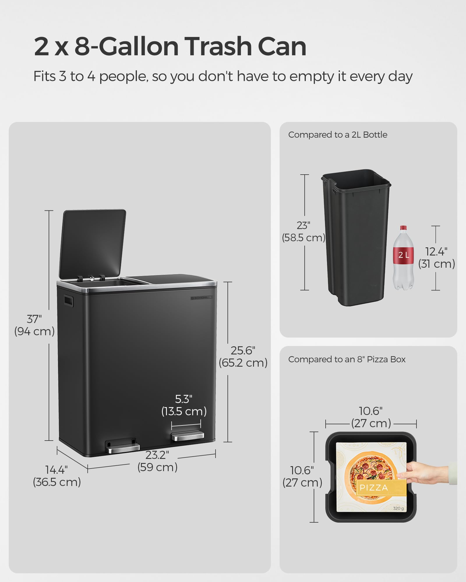 Trash Can 2 x 8 Gallon