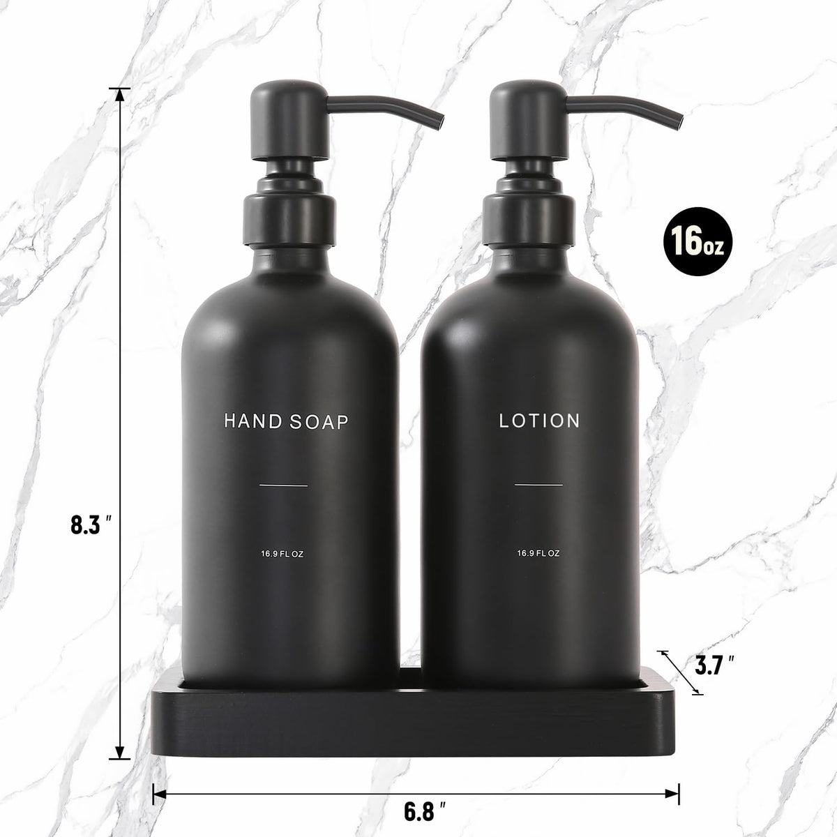 Black Soap Dispenser Bathroom Set (2 Count)