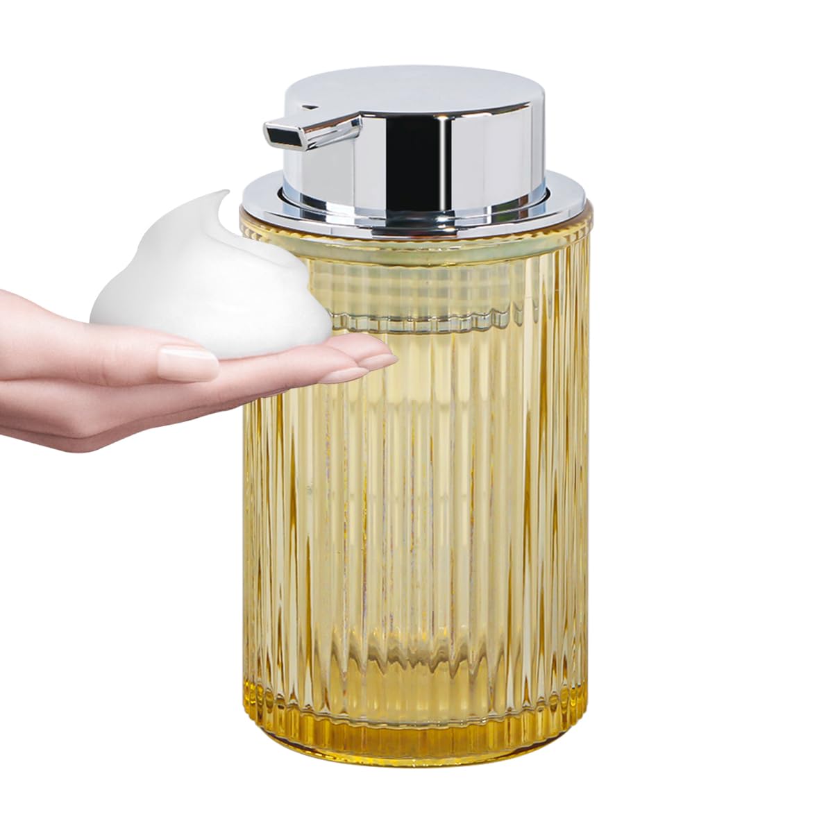 Foaming Soap Dispenser Bathroom Amber Glass Foam Hand Soap Dispenser