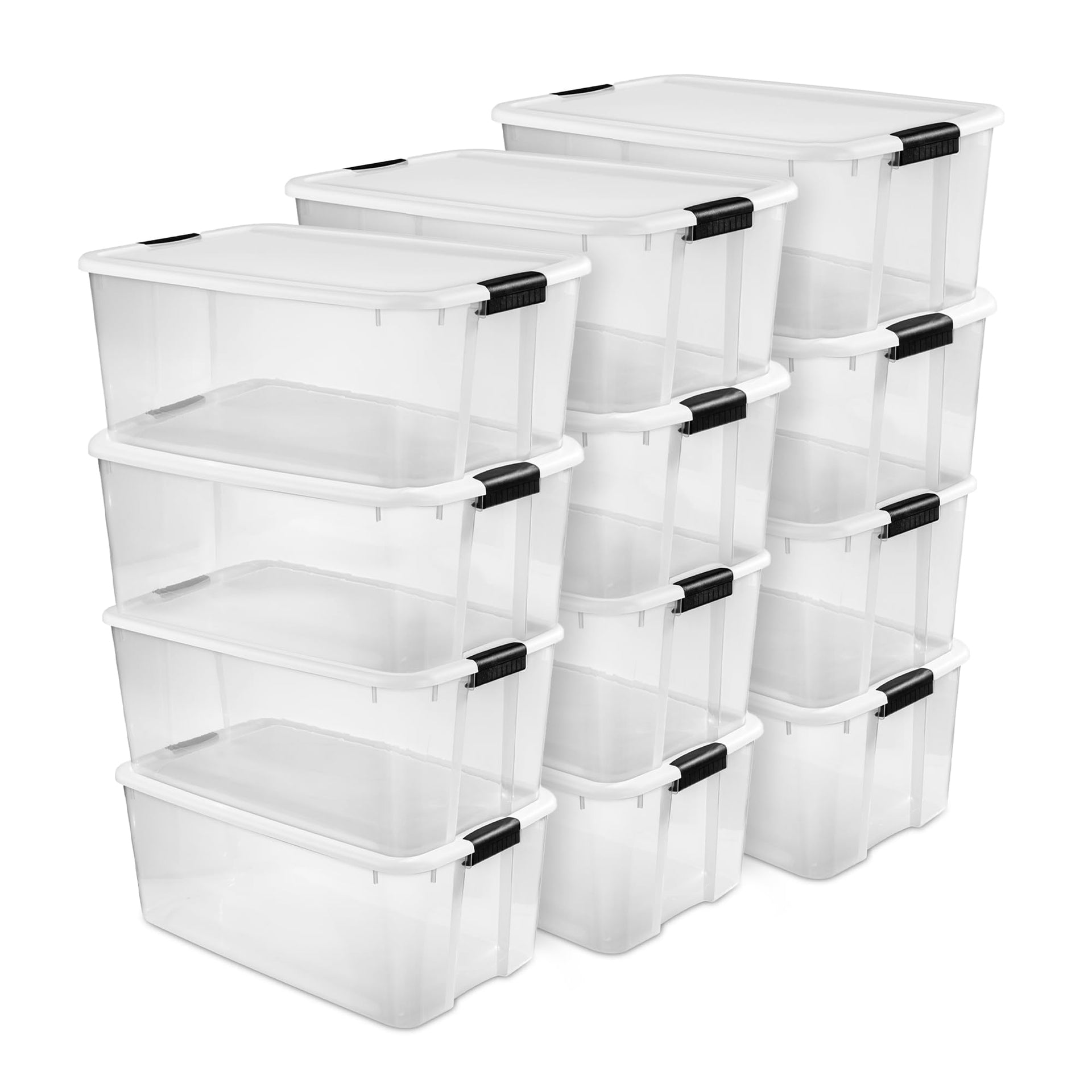 Ultra Latch Box with Lids for Home and Office (12 Count)